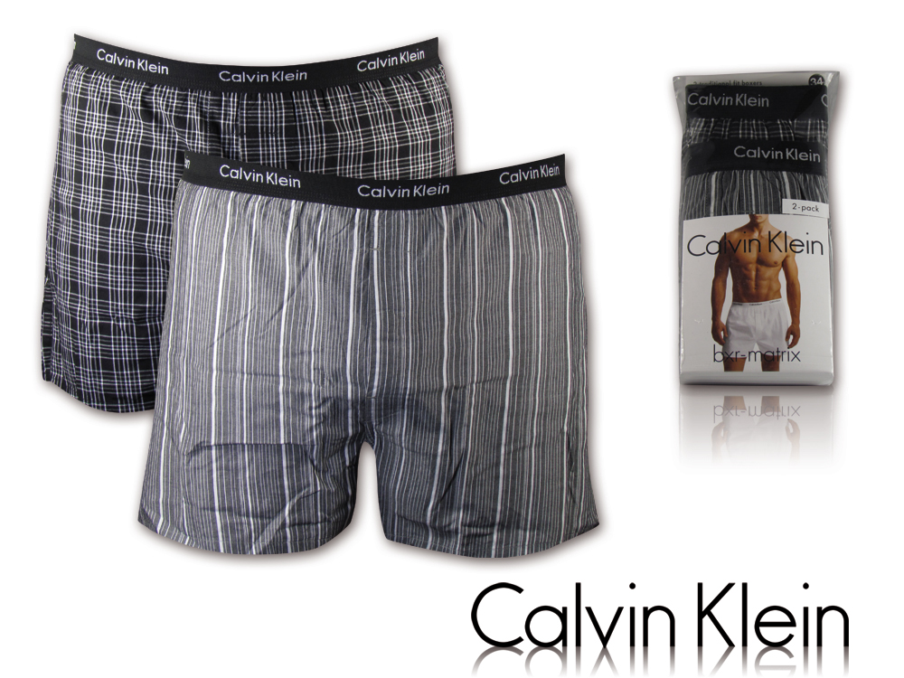 Pack Calvin Klein Herren Woven Boxershorts Baumwolle schwarz Gr. L